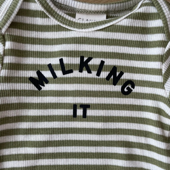 Milking It Striped Baby Outfit - Picture 2 of 7